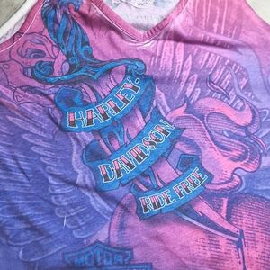 Harley-Davidson Ladies Pink and Purple Graphic Tee